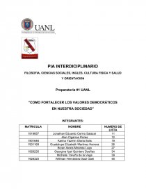 Valores democráticos en la sociedad: Proyecto integrador desde la filosofía, las ciencias sociales y otras disciplinas. Página 1