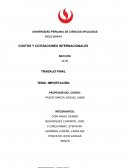 COSTOS Y COTIZACIONES INTERNACIONALES