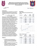 Efecto de la concentración de la enzima y efecto del pH sobre la velocidad de reacción