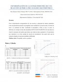 DETERMINACIÓN DE LA ESTEQUIOMETRÍA DE UNA REACCIÓN QUÍMICA POR ANÁLISIS GRAVIMÉTRICO