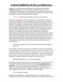 Trabajo: Características de la dislexia UNIR