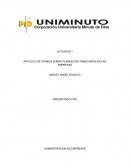 ARTICULO DE OPINION SOBRE PLANEACION TRIBUTARIAS EN LAS EMPRESAS