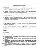 Especificaciones Técnicas