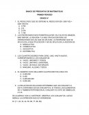 BANCO DE PREGUNTAS DE MATEMATICAS PRIMER PERIODO