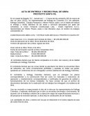 Acta de entrega y recibo final de obra