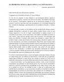 DISCURSO. EL PROBLEMA NO ES LA RAZA SINO LA ACCIÓN RACISTA