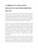 CAMBIOS EN LA INFLACION DURANTE EL SEGUNDO SEMESTRE DEL 2017