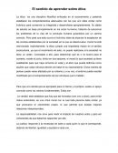 El sentido de estudiar ética
