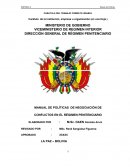 MANUAL DE POLÍTICAS DE NEGOCIACIÓN DE CONFLICTOS EN EL RÉGIMEN PENITENCIARIO