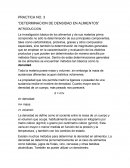 PRACTICA NO. 3 “DETERMINACION DE DENSIDAD EN ALIMENTOS”