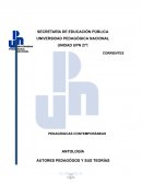 ANTOLOGÍA AUTORES PEDAGÓGOS Y SUS TEORÍAS