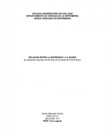 RELACION ENTRE LA DEPRESION Y LA VIUDEZ. Página 1