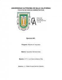 Impuestos Internacionales, empresa Promociones Alfa. Página 1