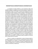 Identidad Personal, Identidad Profesional e Identidad Docente