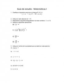 Guía de estudio - Matemáticas I. Página 1