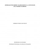 DIFERENCIAS ENTRE HOMBRES Y MUJERES RESPECTO A LA PARTICIPACIÓN EN EL CONGRESO COLOMBIANO