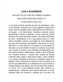 LOS 4 ACUERDOS REPORTE DE LECTURA DEL PRIMER ACUERDO. Página 1