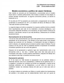 Modelo económico y político de Lazaro Cardenas - Documentos de  Investigación - juan1323
