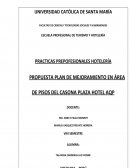 EJEMPLO PLAN DE MEJORA en el departamento o área de Pisos del CASONA PLAZA HOTEL AQP