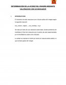 DETERMINACION DE LA ACIDEZ DEL VINAGRE MEDIANTE VALORACION CON UN INDICADOR