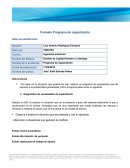 Gestión de Capital Humano y Liderazgo Nombre de la Evidencia: Programa de Capacitación