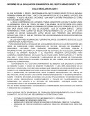 INFORME DE LA EVALUACION DIAGNOSTICA DEL SEXTO GRADO GRUPO “B”