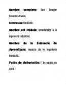 Evidencia de Aprendizaje: Impacto de la Ingeniería Industria