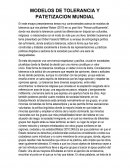 MODELOS DE TOLERANCIA Y PATETIZACION MUNDIAL