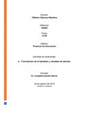Formulación de la hipótesis y variables de estudio