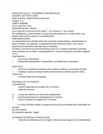 PROPUESTA ÁULICA: “ECONOMIAS CONTINENTALES”. Página 1