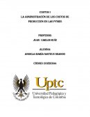 La administración de los costos de Producción en las pymes