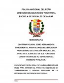 DOCTRINA POLICIAL COMO HERRAMIENTA FUNDAMENTAL PARA ALCANZAR LA EFICIENCIA PROFESIONAL DE LA POLICÍA