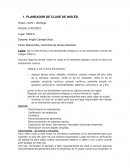 PLANEADOR DE CLASE DE INGLÈS