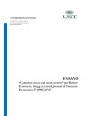 “Corporate focus and stock returns” por Robert Comment, Gregg A. Jarrell, Journal of Financial Economics 37 (1995) 67-87