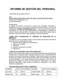 INFORME DE GESTIÓN DEL PERSONAL