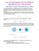 CÁLCULOS PARA LOS CILINDROS NEUMÁTICOS Y VÁLVULAS