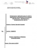 Anteproyecto: Aplicación para el control y seguimiento de facturación de la empresa CAA Servicies , Infraestructura y Construcción S.A. de C.V