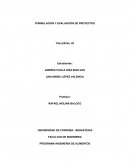 FORMULACION Y EVALUACIÓN DE PROYECTOS TALLER No. 02
