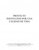 PROYECTO INSTITUCION POR UNA CALIDAD DE VIDA