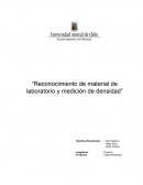 Reconocimiento de material de laboratorio y medición de densidad