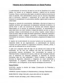 Historia de la Administración en Salud Publica