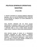 POLITICAS GENERALES OPERATIVAS MAESTRAS (P.G.O.M)