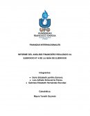 FINANZAS INTERNACIONALES. INFORME DEL ANÁLISIS FINANCIERO REALIZADO AL EJERCICIO N° 4 DE LA GUÍA DE EJERCICIO