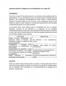 Aspectos positivos y Negativos de la Globalización en el siglo XXI