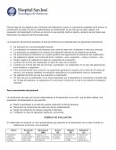 La evaluación del personal asignado al área de enfermería