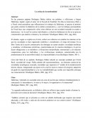 La Crítica de la Modernidad: reporte de lectura