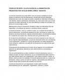 TEORÍA DE DECISIÓN Y SU APLICACIÓN EN LA ADMINISTRACIÓN