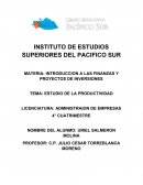 ESTUDIO DE LA PRODUCTIVIDAD