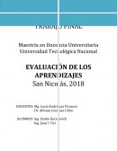 EVALUACIÓN DE LOS APRENDIZAJES