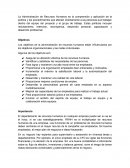 La Administración de Recursos Humanos es la comprensión
